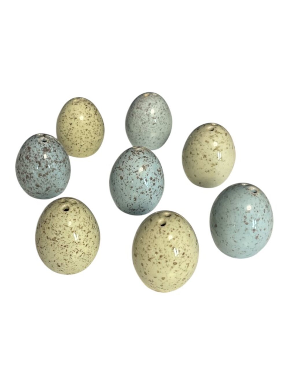 Set of 8 Ceramic Speckled Egg Salt & Pepper Shakers – Pastel Farmhouse Spring Ea
